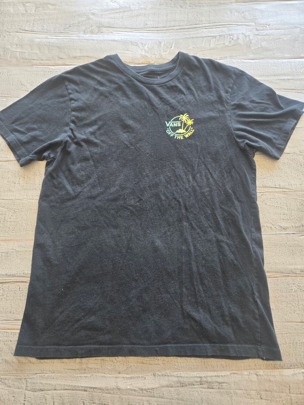 Vans Black Palm Tree Graphic Tee Mens Medium Slim Fit